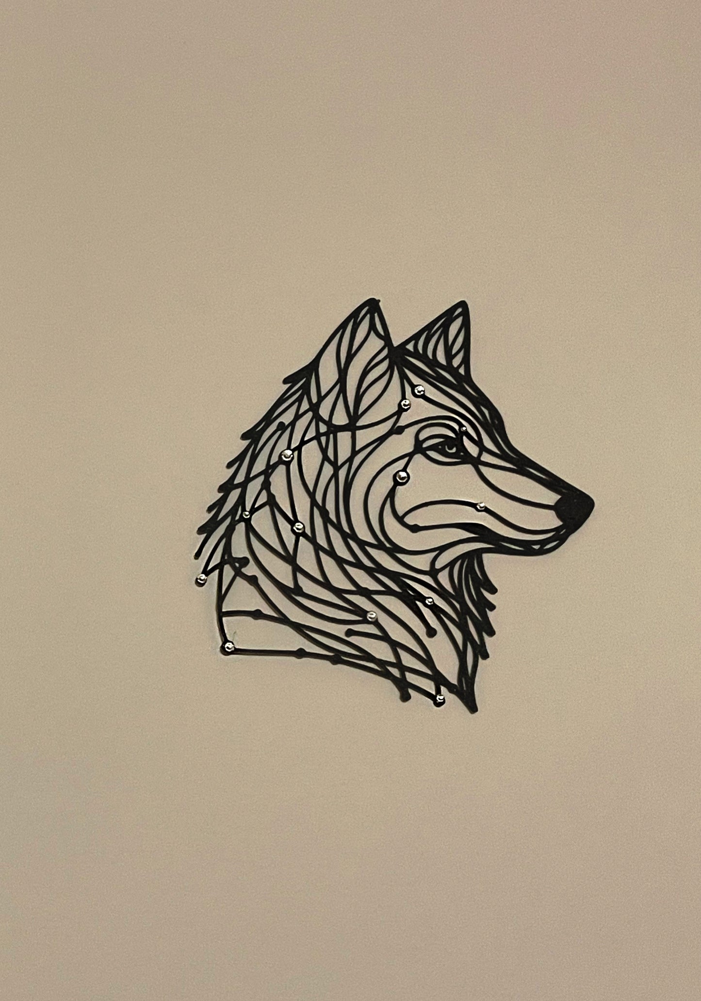 Wall art wolf strass