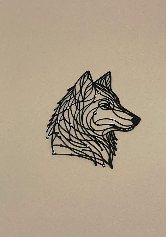 Wall art wolf strass