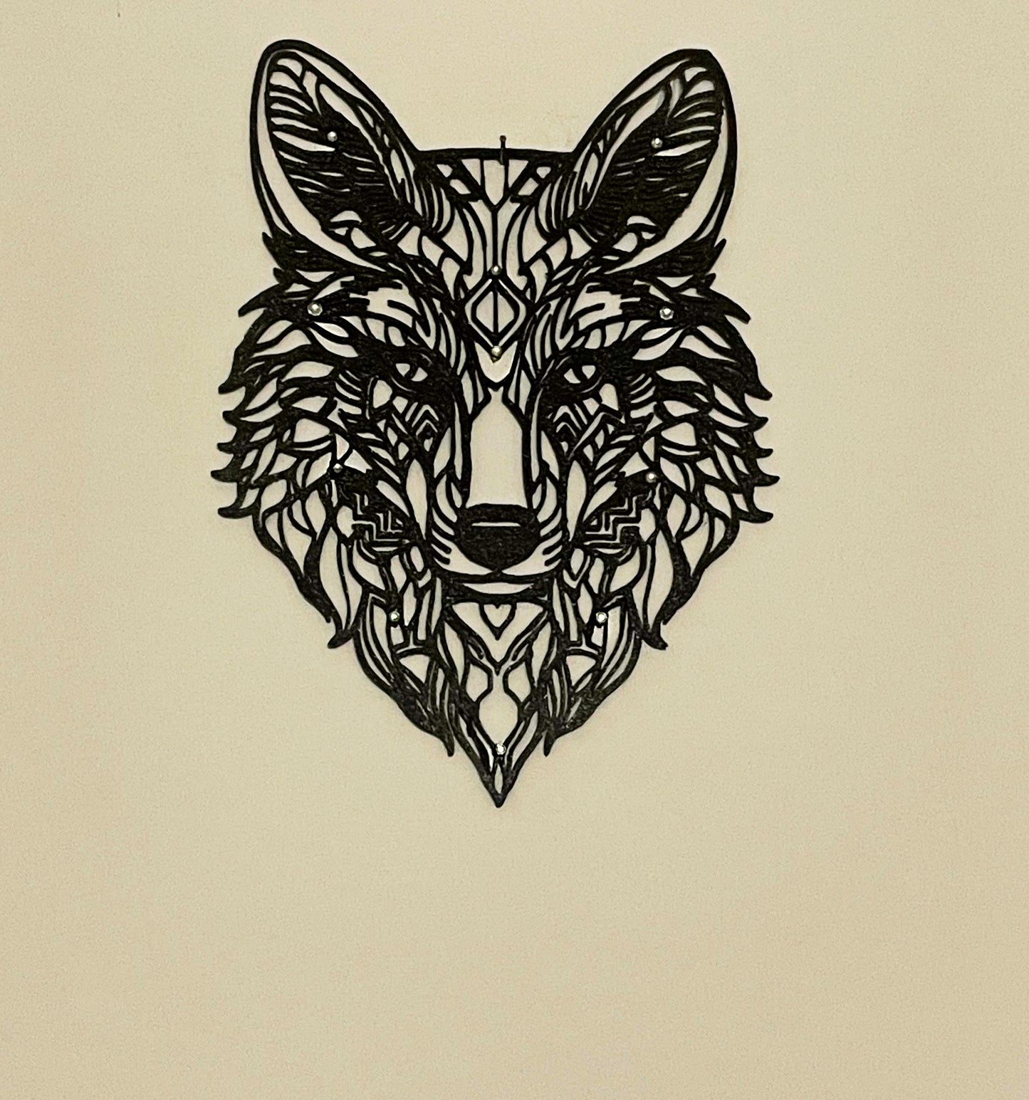Wall art Wolf mandala strass